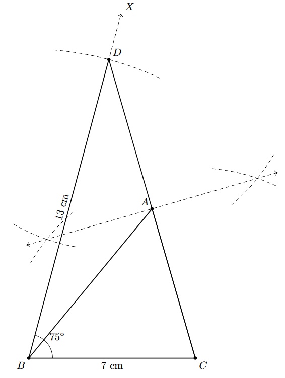 Step 6: A and C are joined to form the required triangle ABC.